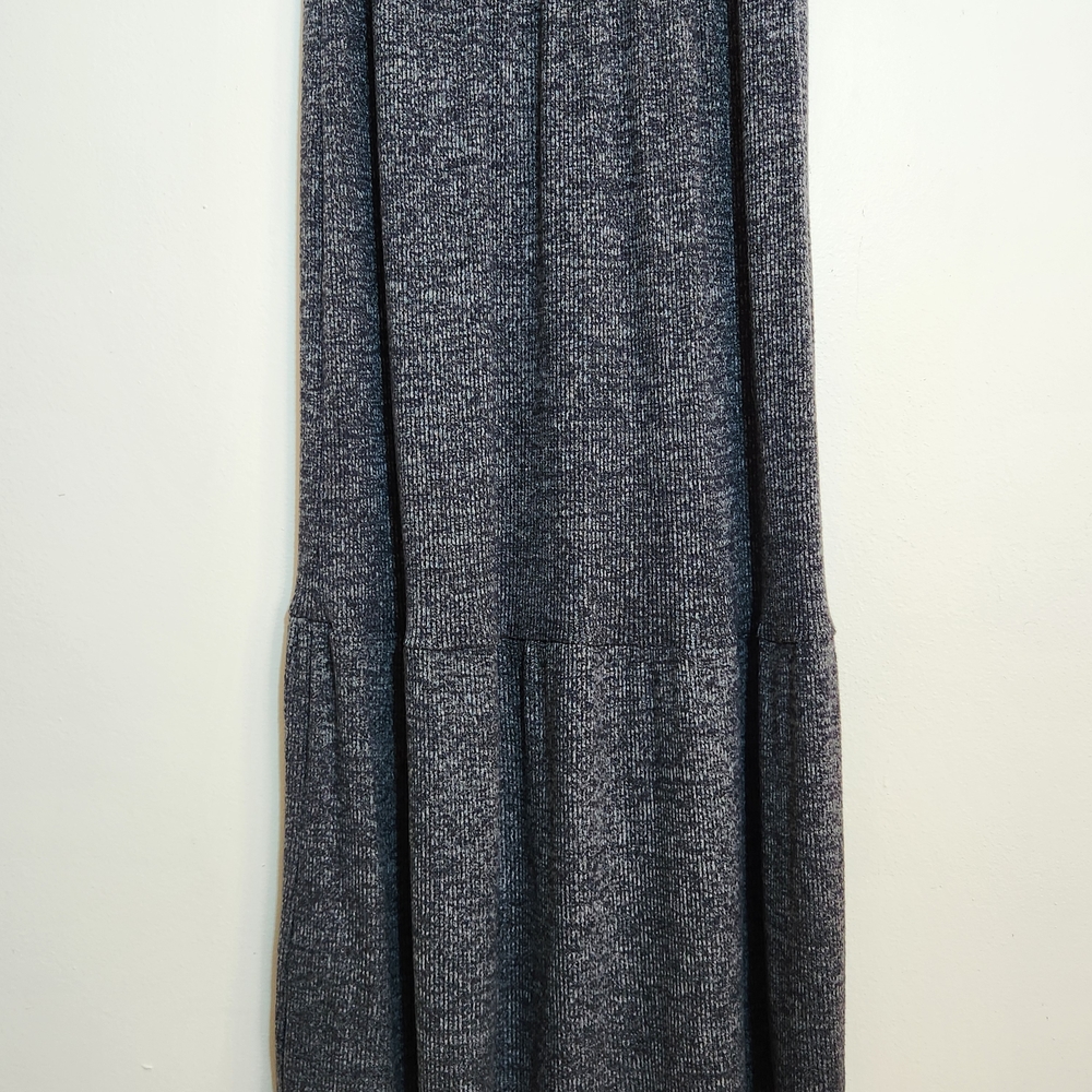 Daily Ritual Charcoal Gray Ribbed Knit Midi Dress Size Medium - Picture 5 of 10